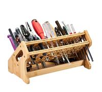 Support de tournevis - Étagère de rangement en bois, plateau de rangement à 53 trous pour outils à main | Accessoire d'atelier polyvalent pour réparation de loisirs, bureau, bibliothèque, panneau