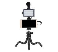 Support De Trépied Flexible Mini Poulpe, Avec Lampe De Studio + Microphone + Kits De Pinces Pour Téléphone
