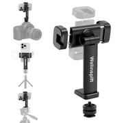 Support de trépied rotatif à 360° avec double pince à ressort, griffe froide et vis 6,35 mm - Clip de support universel léger pour iPhone, Samsung, trépieds - Inclinaison à 180 °, design antidérapant