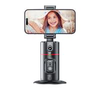 Support de trépied téléphonique - Support de Selfie Intelligent à 360 degrés pour l'enregistrement | Porte de téléphone Rotatif pour la Automatique du Visage avec Batterie Rechargeable