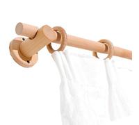 Support de tringle à rideau en hêtre silencieux de 100 cm, robuste, respectueux de l'environnement, parfait pour le salon et la chambre à coucher, support de tringle simple durable pour une