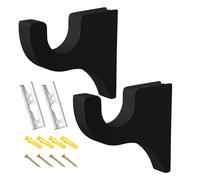 Support De Tringle À Rideau Fenêtre En Bois - Lot De 2 | Supports De Tringle À Rideaux Pour La Maison, La Chambre À Coucher Et Le Placard, Montés Au Plafond Et Au Mur, Douche Et Chambre, Marron, Paque