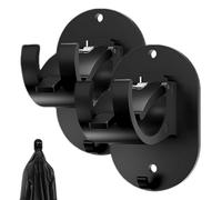 Support de tringle à rideau - sans perçage 2 pièces | Crochets solides pour fixation murale | Suivi personnalisé, barres robustes | Outils d'installation facile, protection murale, décoration