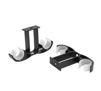 Support de Tringle à Rideaux Double Noir 1 Paire en Alliage D’aluminium