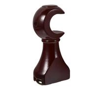 Support de Tringle à Rideaux en Bois Marron, Fixation Murale Classique | Montage Rapide, Double Équerre et Crochet Central, pour Surfaces Murales, Usage Bureau ou Plafond
