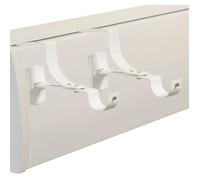 Support de tringle à rideaux sans perçage - ESTAMPILLE - Lot de 2 - Blanc - Ø28 mm - Fixation réglable - Acier allié