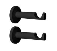 Support de Tringle à Rideaux - STORE & MENUISERIE 2.0 - Noir Mat - Diamètre 20 mm - Saillie 76 mm - Lot de 2