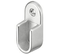 Support de tringle penderie Gedotec OVAL, support de tringle à vêtements en aluminium | Support de rail d'armoire pour bar ovale | argent mat | 1 pièce