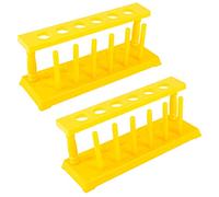 Support de Tube à Essai 2 Pcs Porte-tubes à Essai en Plastique 6 Trous Diamètre 22mm Support d’Éprouvette de Laboratoire Détachable Porte Éprouvette Accessoire de Tube de Laboratoire