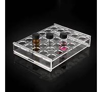 Support de tube à essai verre biologique Support de tube à essai transparent Colonne à double rangée Support de tube à essai Compte-gouttes Équipement d'expérimentation chimique (10 ml (30 trous))