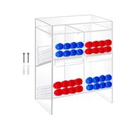 Support de tubes en acrylique transparent avec 4 compartiments, utilisé comme support de rangement pour tubes à essai de laboratoire (30,5 x 20,1 x 14 cm (H x l x P)