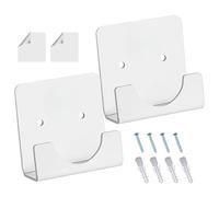 Support de tuyau acrylique 2x - support d'adhésif sans séchoir, conception invisible claire, robuste et stable | Porte-barre douche pour la maison, salle bain, cuisine, garde-robe, l'installation tige