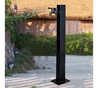 Support de tuyau d'arrosage autonome avec robinet 95 cm colonne d'eau verticale extérieure pour irrigation et lavage Robinet noir durable pour utilisation dans le jardin