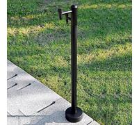 Support de Tuyau d'arrosage autoportant avec Double Robinet pour Jardin extérieur - Distributeur d'eau en Acier Inoxydable Durable pour Un accès Facile au Tuyau