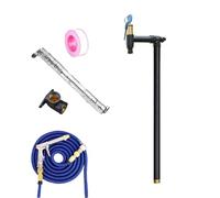Support de tuyau d'arrosage avec robinet, colonne d'eau décorative en cuivre avec pistolet pulvérisateur, bouche d'arrivée verticale résistante au gel, pour arrière-cour et pelouse (noir, 1,60 cm)