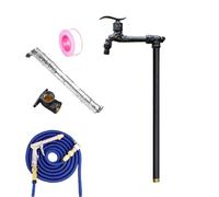 Support de tuyau d'arrosage avec robinet, colonne d'eau décorative en cuivre avec pistolet pulvérisateur, bouche d'arrivée verticale résistante au gel, pour arrière-cour et pelouse (noir, 3,60 cm)