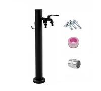 Support de tuyau d'arrosage en acier inoxydable avec robinet - Distributeur d'eau anti-fuite pour irrigation extérieure 12 x 80 cm - Résistant aux intempéries