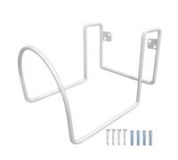 Support de tuyau d'arrosage : support de montage mural, crochet de rangement extérieur | Support de tuyau avec revêtement en poudre, grille en métal résistante aux intempéries avec H