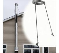 Support de tuyau de cheminée encastré monté sur le toit, kit de support de tuyau de cheminée en acier inoxydable résistant au vent (130 mm de diamètre) pour installation de four