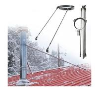 Support de Tuyau de Cheminée Support de cheminée amovible et résistant au vent avec vis Tuyau de ventilation tuyau d'évacuation Chaufferie/Ferme(Hoop Dia 11.1"/282mm)