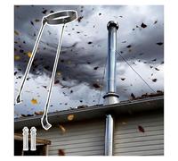 Support de Tuyau de Cheminée Support de tuyau de poêle de cheminée, kit de renfort de toit étendu en acier inoxydable, Dim 4-10", offre une stabilité contre le vent et la neige(Φ140mm(5.5"))