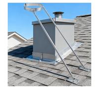 Support de Tuyau de Cheminée Support de tuyau de poêle for toit, support de tuyau de cheminée, kit de renforcement robuste for système de tuyau de poêle résistant(6.3inch(160mm))