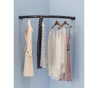 Support de tuyau de tige de garde-robe d'angle incurvé de tige de placard, organisateur de barre suspendue de vêtements de salle de bains de vestiaire d'économie d'espace(Black,40x40cm)