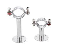 Support de tuyau d'eau en acier inoxydable, avec base, collier de serrage en PVC, diamètre extérieur 19-219MM, hauteur 45-100mm (Size : 204mm-L100mm)