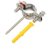 Support de tuyau fixe en acier inoxydable 304, avec vis d'expansion, paquet 4 clips et collier serrage for d'eau ancrage à manchon(Φ19-22,No rubber)