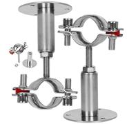 Support de tuyau, support de tuyaux en acier inoxydable 2pcs, supports montage à hauteur réglable 1, 97 à 3, 9 pouces pour le mural/plafond