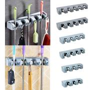 Support de vadrouille en plastique magique, support de rangement pour balai, 3 Styles, support mural multifonctionnel pour balai, outil de rangement de cuisine Black 5 drag 6 hang