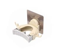 Support de Vadrouille en Plastique, Support de Rangement Multifonctionnel pour Balai avec Boucle à Clip et Petit Crochet pour Salle de Bain ou Cuisine (Beige)