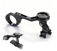 Support de vélo avant compatible avec Garmin et Bryton, support pour ordinateur de vélo avec porte de lumières réglable, support de guidon pour guidon de taille 20-40 mm, noir