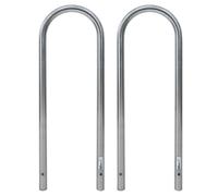 Support De Vélo Barrière Poteau 115x41cm Acier Inoxydable Lot De 2