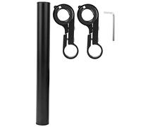 Support de vélo en alliage d’aluminium, tige d’extension, support pour guidon de vélo avec double clip pour VTT et vélos de route, convient aux barres de 31,8 mm, maintient les lam ((Tube aluminium
