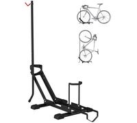 Support de vélo - SPORTNOW - réglable en hauteur - autoportant pliable - pour vélo de 20 à 29 pouces - intérieur et extérieur - noir