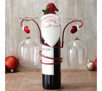 Support de verre à vin de Noël, Père Noël, bonhomme de neige, support de bouteille de vin sur le thème de Noël pour bar, maison, présentoir d'armoire, support de bouteille de vin (A)