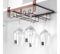 Support de verre à vin réglable à suspendre pour armoires, gain de place, rangement pour la maison, la cuisine, le bar, la salle à manger, finition bronze