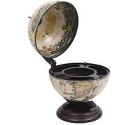 Support de vin - VIDAXL - Globe de table - Bois massif - Blanc et Marron - 38x33x48 cm