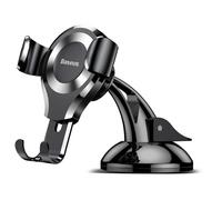 Support de Voiture - Baseus - Osculum - Universel - Gravité - Ventouse Noir/Argent