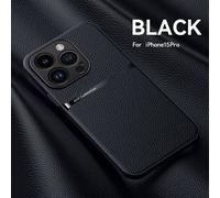 Support De Voiture Magnétique En Cuir Pour Magsafe,Étui De Téléphone Pour Iphone 16 15,14,13,12,Pro Max,11,Luxe,256,Antichoc,Lentille,Housse De Protection.Black.For Iphone 11