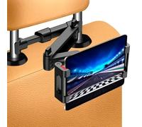 Support de Voiture pour tablette, Support pour tablette ou téléphone portabl Universel Exensible de 5,5 à 10 Pouces, Support de tablette réglable avec rotation à 360° et patins antidérapants