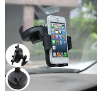 Support de voiture rotatif à 360 degrés avec ventouse, pour iPhone, Galaxy, Huawei, Xiaomi, LG, HTC et autres téléphones intelligents (Noir)