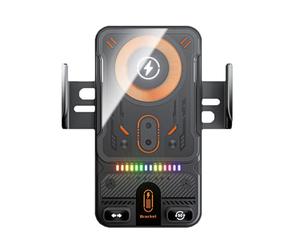 Support de voiture sans fil - 4,57 pouces ABS PC Aluminium | Support de téléphone portable électrique rotatif pour voiture - Charge rapide 15 W, écran vertical horizontal, parfait pour la navigation