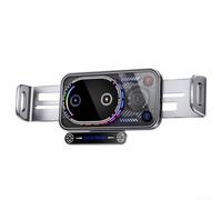 Support de voiture sans fil rapide 15 W pour Samsung Galaxy Z Fold Z Flip - Support de téléphone à serrage automatique avec rotation pour pare-brise pour grille d'aération de tableau de bord (gris)