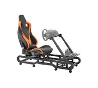 VEVOR Support de volant de course avec roues, cockpit de simulateur de conduite en acier robuste, charge 150 kg, support de volant et pédale réglables, pour Logitech G923/G920/G29, Thrustmaster T248P
