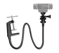 Support de webcam avec pince de fixation flexible pour bureau, support à col de cygne pour une compatibilité universelle avec les webcams, rotule