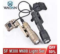 Support décalé WADSN pour lampe Scout M300 M600, avec bouton modifiable, base latérale avec logo UN, interrupteur à pression pour lampe de chasse SureFire SF SF M300 Right mount