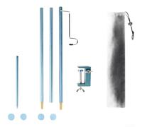 Support d'éclairage pliable en alliage d'aluminium avec hauteur réglable et crochet, adapté pour le camping, la pêche et autres besoins d'éclairage extérieur (bleu marine)