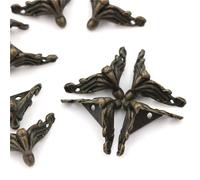 Support Décoratif En Rotin Sculpté De 10 Pièces Pour Quincaillerie De Meubles 27x36mm Boîte En Bois Antique Protecteur D'angle Des Pieds Et Des Jambes